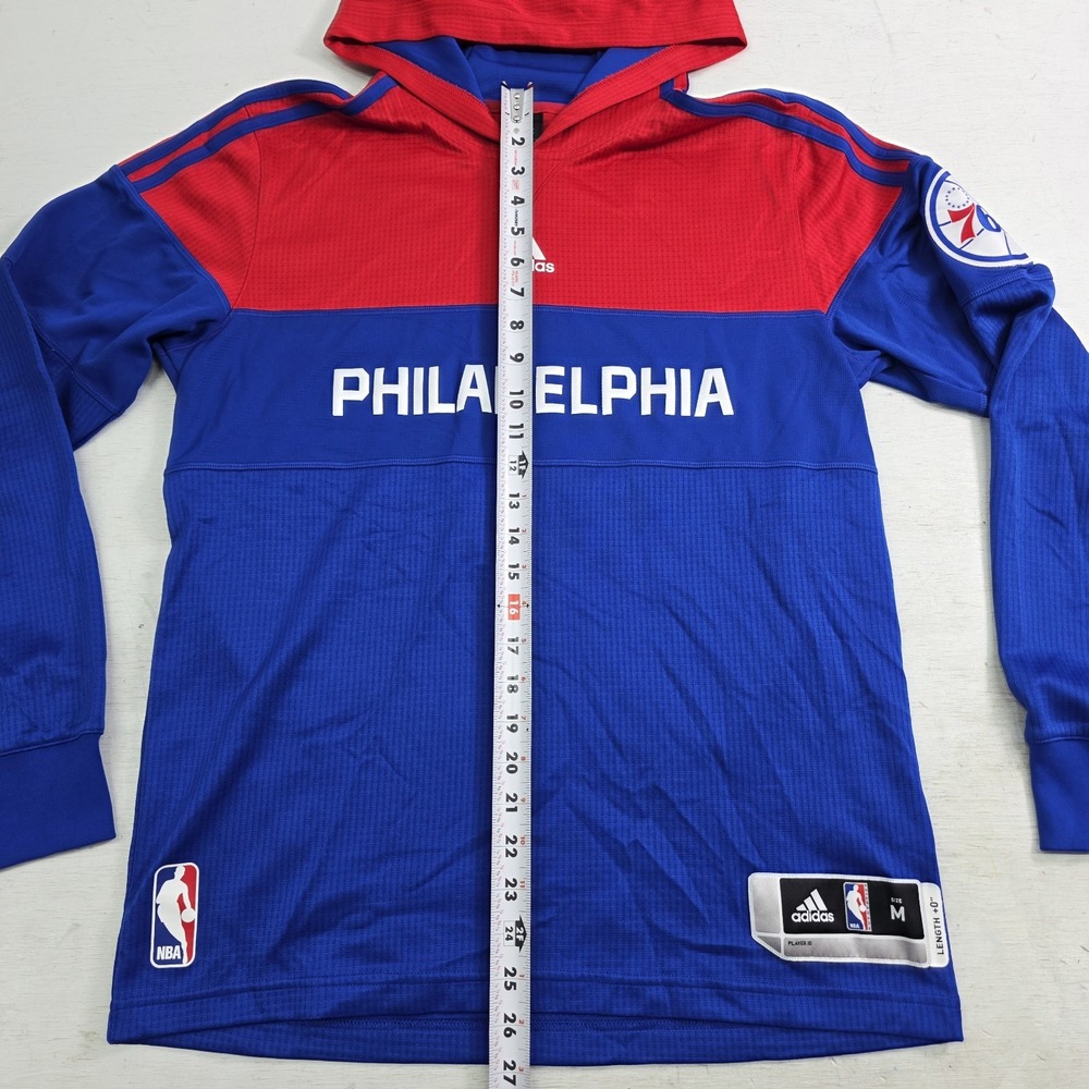 Adidas Philadelphia 76ers Hoodie Jersey Men's M Blue Red Pullover NBA Basketball - Picture 12 of 12